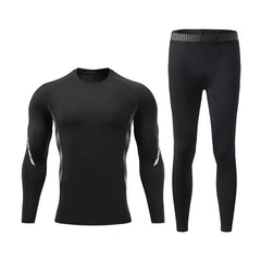 Men Compression Rash Guard Long Sleeve Tight Running Suit Gym Workout Activewear Set