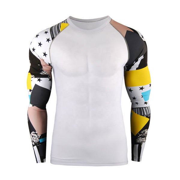 Men Long Sleeve Compression Shirt Sublimation Printed