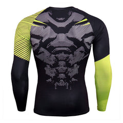 Men Compression Rash Guard Long Sleeve Tight Running Suit Gym Workout Activewear Set