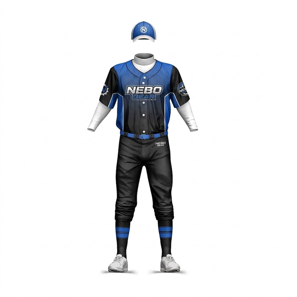 Softball Baseball Uniforms Customized Breathable 100% Polyester Crew Neck
