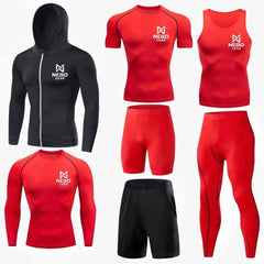 GYM Wear Polyester Multiple Colors Sportswear Compression Shirt 7pcs Set