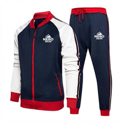 PLUS Size Men's Fashion Tracksuits Gym Wear Jogging Pant Jacket 2 Pieces Set