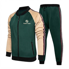 PLUS Size Men's Fashion Tracksuits Gym Wear Jogging Pant Jacket 2 Pieces Set