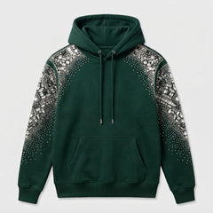 New Arrival Men's Hoodies Rhinestone Design Premium Quality Polyester/Cotton Fleece