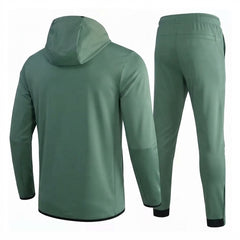 Printed Knitted Men's Outerwear Set Cotton Polyester Tracksuit Zipper Two-Piece