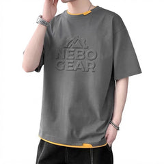 Trendy 3d Embossed Logo T Shirts Printing Custom Cotton T-shirts Men 3D Embossed