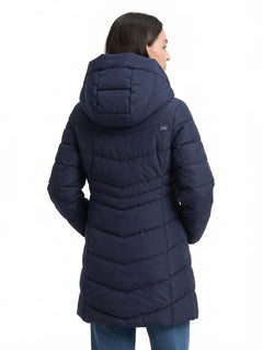 Women's Long Hooded Down Coat Solid Color Thick Warm Winter Outerwear Full Sleeve