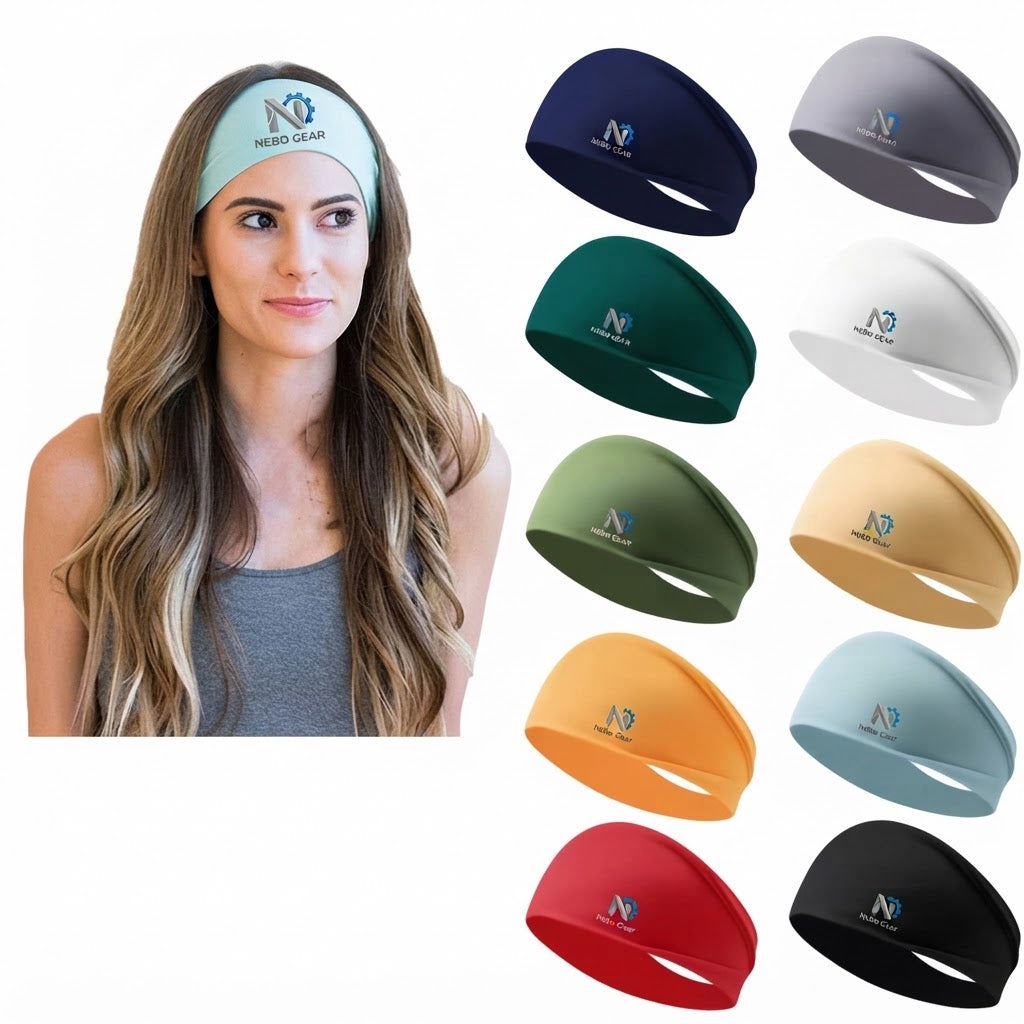 Polyester Yoga Sports Headband Sweat Wicking Quick Dry Anti Slip