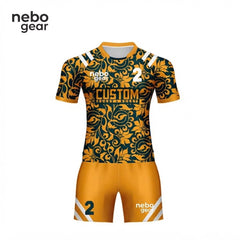 High Quality Customized Rugby Uniform Yellow Jersey Uniform