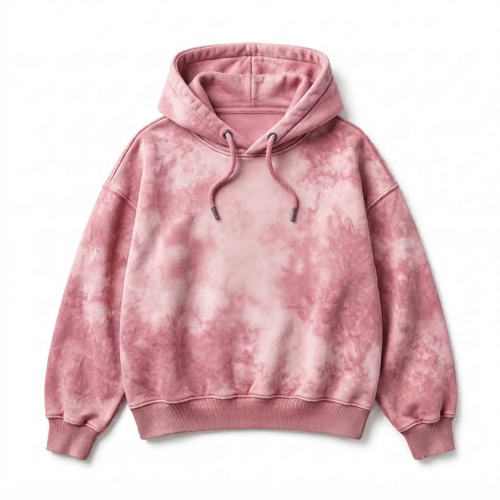 2026 New Arrival Men Clothing Oversize Tie Dye Hoodies Plus sized Solid color
